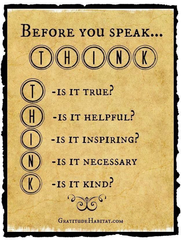 Before you speak